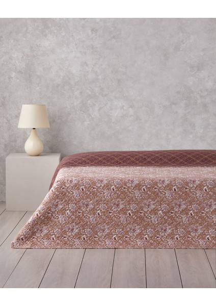Jacobean Plaid Çift Kişilik Çok Amaçlı Örtü 200X220 cm Bordo