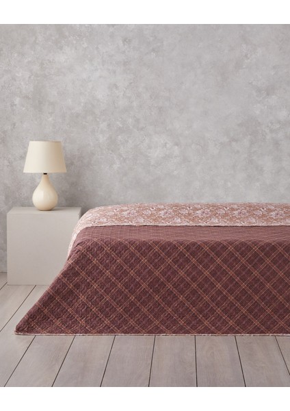 Jacobean Plaid Çift Kişilik Çok Amaçlı Örtü 200X220 cm Bordo fiyatları