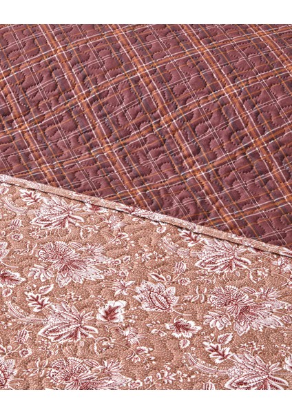 Jacobean Plaid Çift Kişilik Çok Amaçlı Örtü 200X220 cm Bordo fırsatları