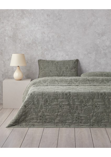 Belle Bloom Tek Kişilik Yatak Örtüsü Takımı 160X220 cm Yeşil