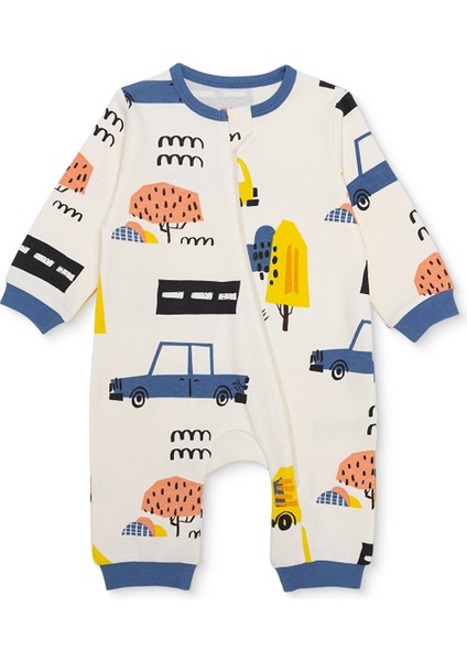 Erkek Bebek Patiksiz Tulum Interlok Bisiklet Yaka Uzun Kol
