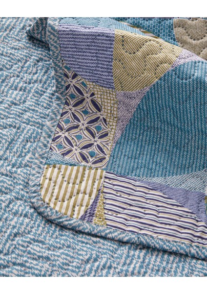 Patch Square Tek Kişilik Çok Amaçlı Örtü 160X220 cm Yeşil indirimleri