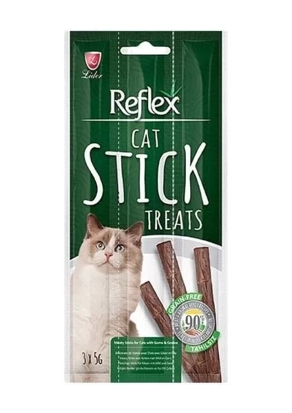Reflex Kaz ve Av Hayvanlı Stick Kedi Ödül Maması 3 Adet 5 gr