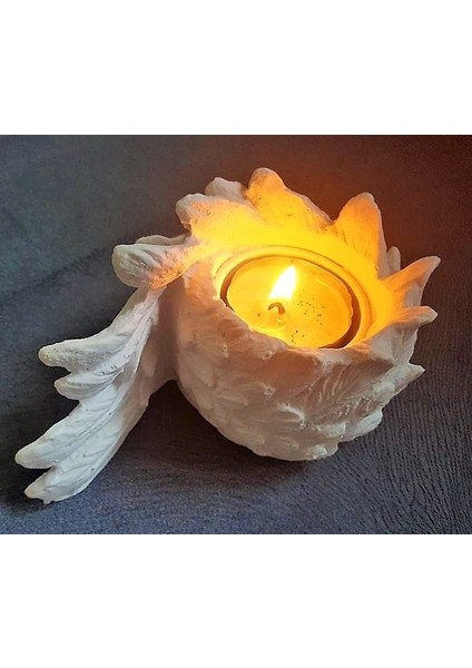 13cm Kanat Tealight Mumluk Silikon Kalıp K-493, Polyester Taş Tozu Alçı Kalıbı modelleri
