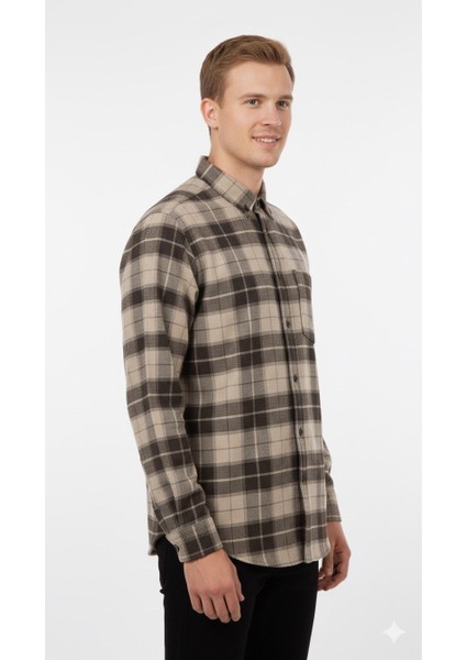 Erkek Klasik Ekose Flamel Gömlek 8020 fiyatları
