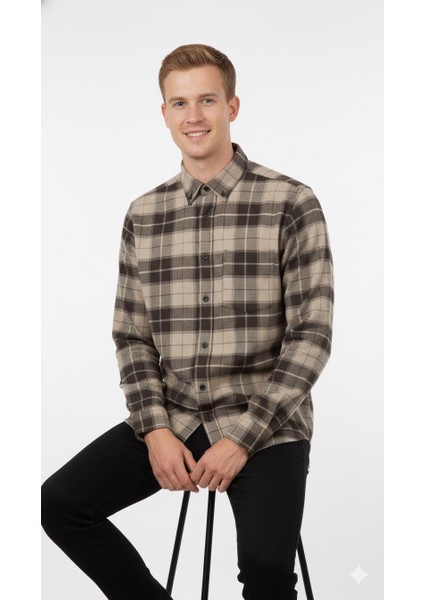 Erkek Klasik Ekose Flamel Gömlek 8020 fırsatları
