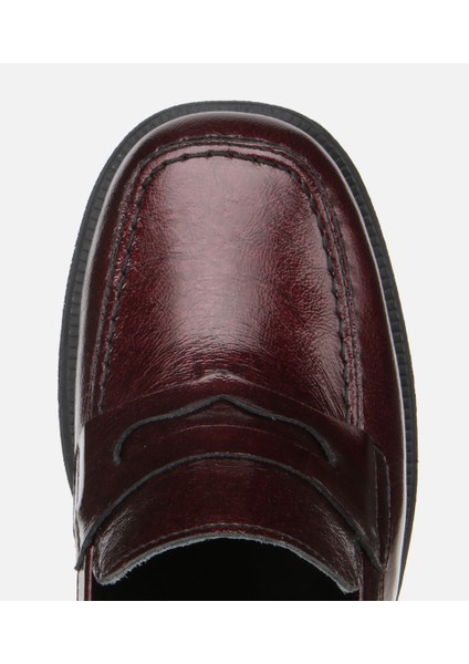 01AYH314470A780 KADIN Rugan Deri Bordo Topuklu Klasik Loafer indirimleri