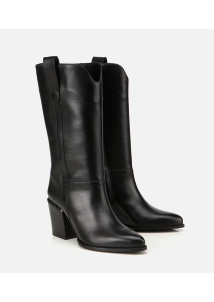 01CIH313490A100 KADIN Deri Siyah Metal Detaylı Topuklu Çizme fiyatları