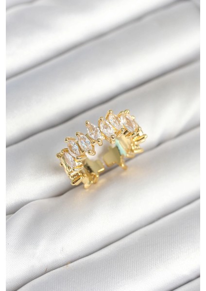 Pirinç Arpa Baget Zirkon Taşlı Kadın Yüzük