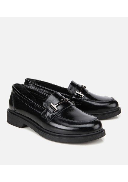 01AYH314400A100 KADIN Deri Siyah Tokalı Klasik Loafer fiyatları