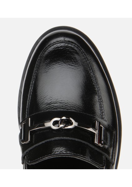 01AYH314400A100 KADIN Deri Siyah Tokalı Klasik Loafer indirimleri