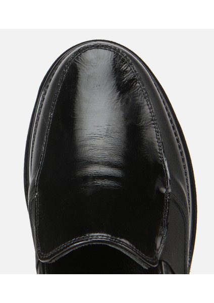 01AYH314450A100 KADIN Deri Siyah Lastik Detaylı Dolgu Topuklu Günlük Loafer indirimleri