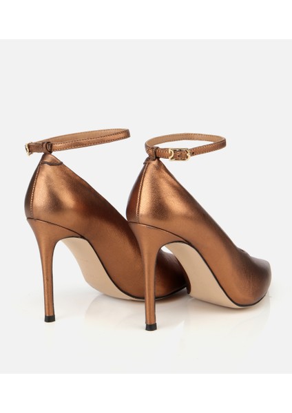 01AYH316600A470 KADIN Deri Bronz/gold Bilekten Bağlamalı Gold Detaylı Yüksek Topuklu Stiletto fırsatları