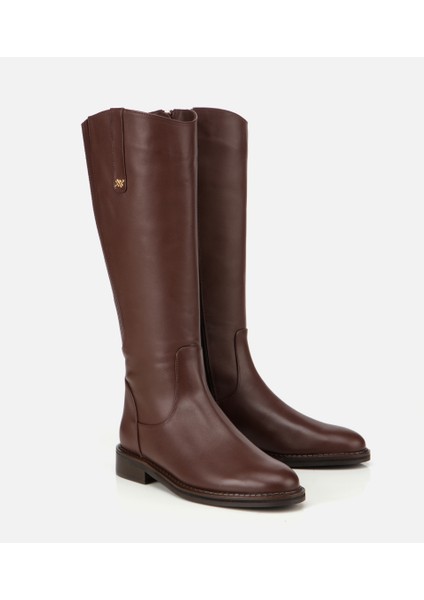 01CIH313330A420 KADIN Deri Kahverengi Lastik Detaylı Binci Düz Çizme fiyatları