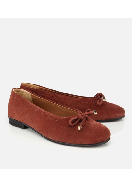 01AYH315440A440 KADIN Süet Deri Kahverengi/kiremit Fiyonk Detaylı Babet fiyatları