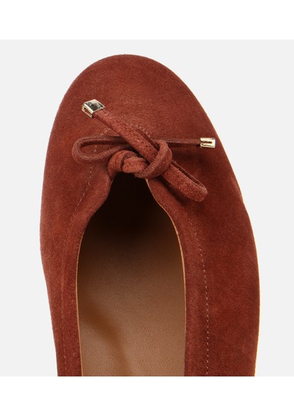 01AYH315440A440 KADIN Süet Deri Kahverengi/kiremit Fiyonk Detaylı Babet indirimleri