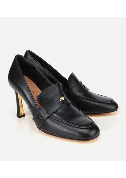 01AYH316610A100 KADIN Deri Siyah Yumuşak Dokulu Gold Detaylı Topuklu Stiletto fiyatları