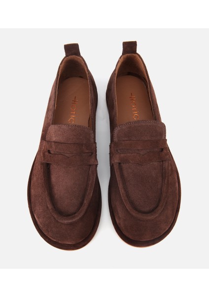 01AYH313280A480 KADIN Deri Kahverengi Yumuşak Dokulu Günlük Loafer