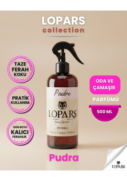 Pudra 500 ml Oda ve Çamaşır Parfümü (Oda Kokusu)