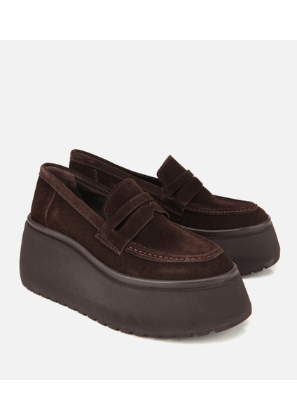 01AYH315720A480 KADIN Süet Deri Kahverengi Dolgu Topuklu Günlük Loafer fiyatları