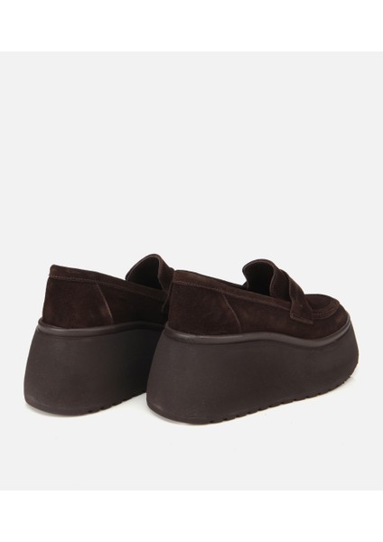 01AYH315720A480 KADIN Süet Deri Kahverengi Dolgu Topuklu Günlük Loafer fırsatları