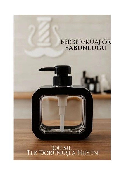 Hsnet Berber Sabunluğu – Modern Pompalı Dispenser | Sıvı Sabun Şampuan Losyon Için 300 ml