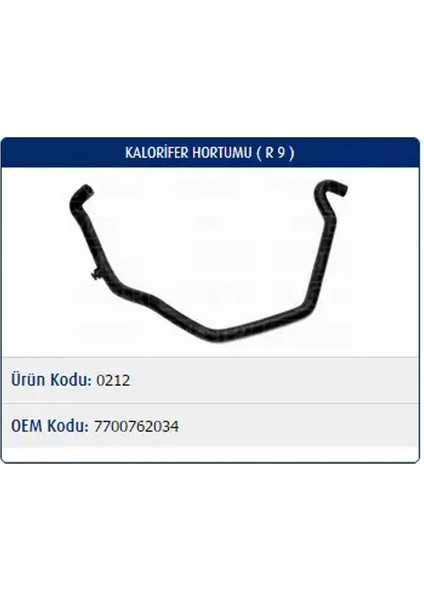 M0212 Kalorifer Hortumu 7700762034