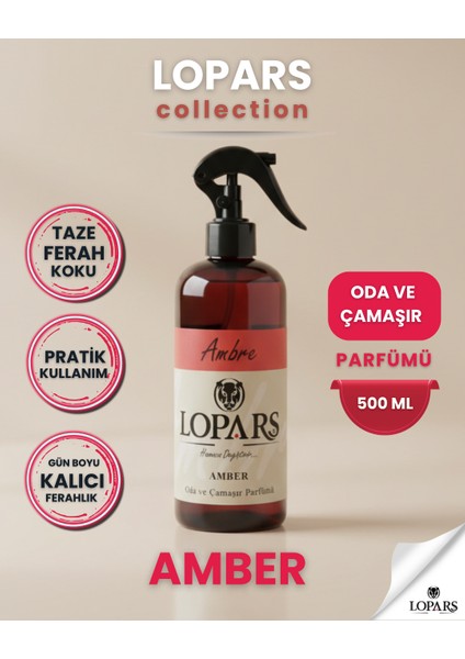 Amber 500 ml Oda ve Çamaşır Parfümü (Oda Kokusu)