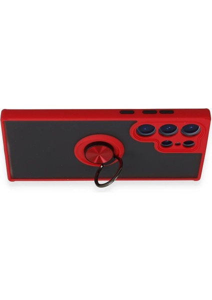 CPT16 Samsung Galaxy S23 Ultra Kılıf Montreal Yüzüklü Silikon Kapak - Kırmızı modelleri