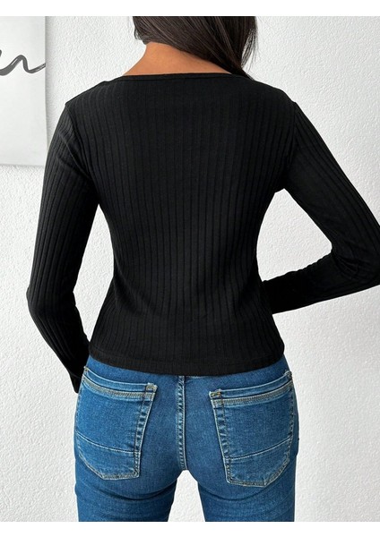 Kadın Uzun Kollu Kaşkorse Bluz