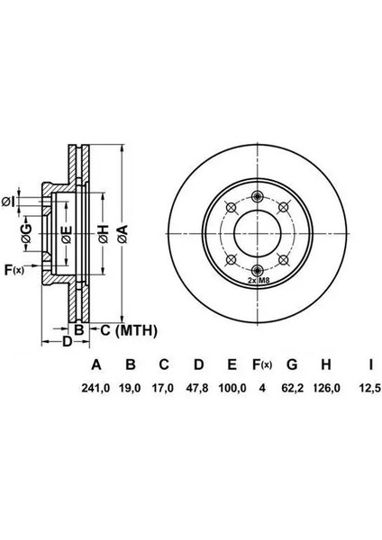50247 Fren Diski On 517121C000 (2 Adet Fiyatıdır)