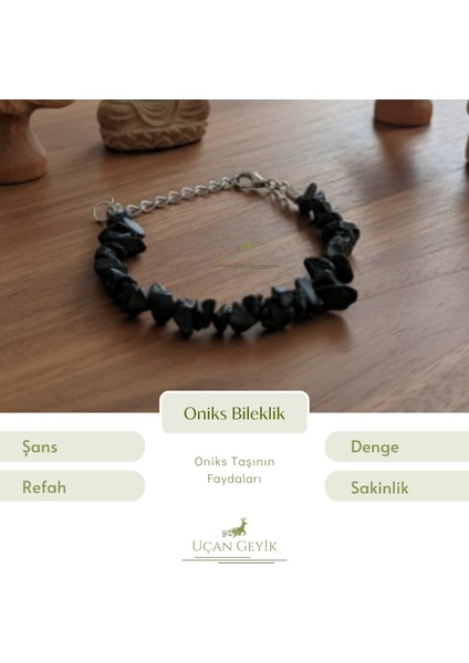 Oniks Doğal Taş Bileklik - Siyah Taşlı Şifa Bilekliği