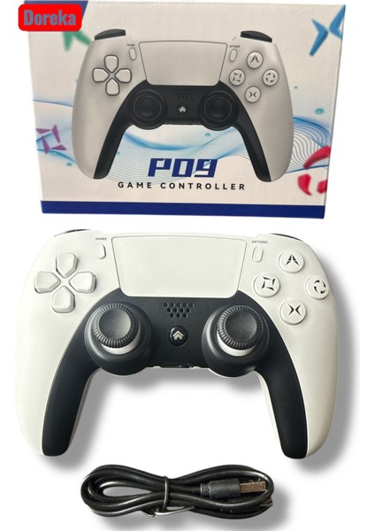 Kablosuz Bluetooth Bilgisayar Oyun Kolu - Ps4 Slim, Ps4 Pro ve Pc Uyumlu, Titreşimli Ergonomik Gamepad