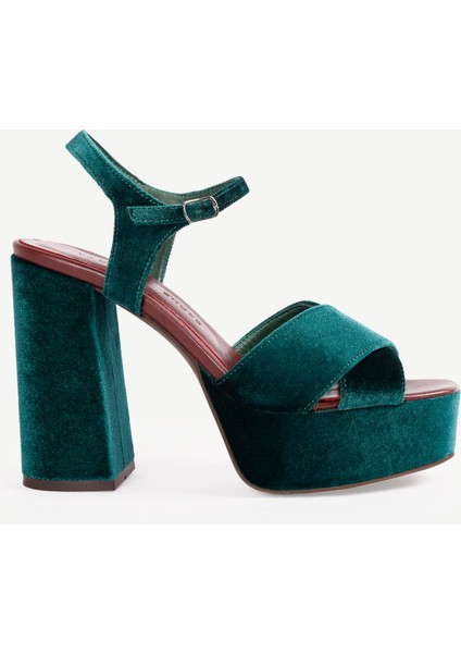 Kadife Kumaşlı Platform Ayakkabı