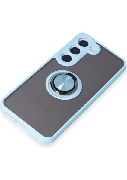 CPT16 Samsung Galaxy S23 Kılıf Montreal Yüzüklü Silikon Kapak - Buz Mavi