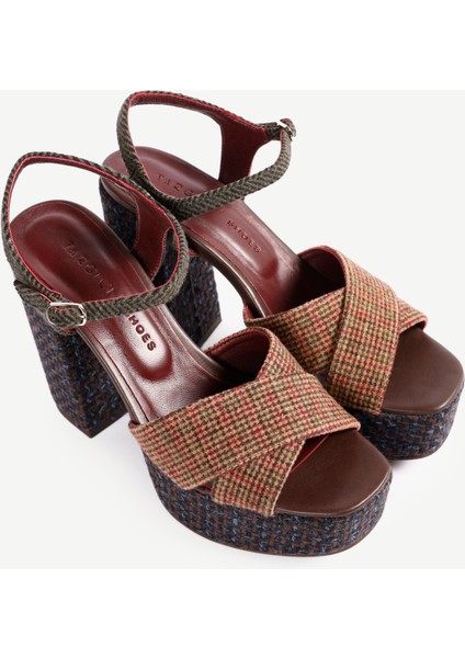 Retro Kumaşlı Platform Ayakkabı