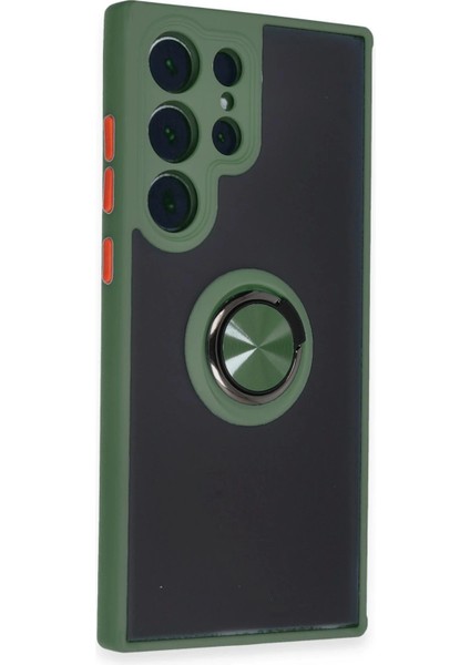 CPT16 Samsung Galaxy S23 Ultra Kılıf Montreal Yüzüklü Silikon Kapak - Yeşil fiyatları