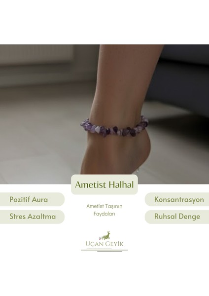 Ametist Kırıktaş Doğal Taş Halhal – Negatif Enerji Dönüştürücü Şifa ve Meditasyon Taşı, El Yapımı Unisex Takı fırsatları