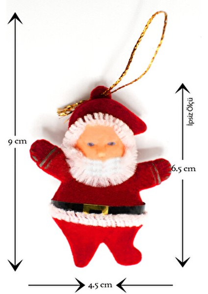 4'lü Noel Baba Yılbaşı Çam Ağacı Süsü Kırmızı Renkli Eğlenceli Dekorasyon modelleri