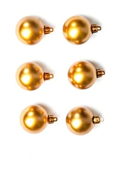 6'lı Yılbaşı Çam Ağacı Topu Altın Renk 4 cm Zarif Tasarım ile Şıklık Katın fiyatları