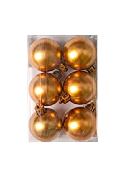 6'lı Yılbaşı Çam Ağacı Topu Altın Renk 4 cm Zarif Tasarım ile Şıklık Katın modelleri