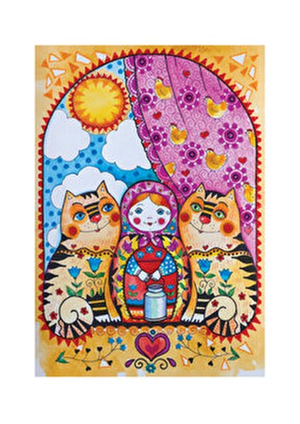 Matruşka 500 Parçalık Puzzle Aile Bireyleri İçin Eğlenceli Aktivite 48 x 33 cm indirimleri