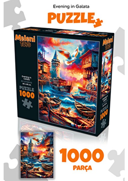 1000 Parça Puzzle Galata Kulesi Manzaralı 68x48 cm Yüksek Kalite Eğlenceli Aktivite