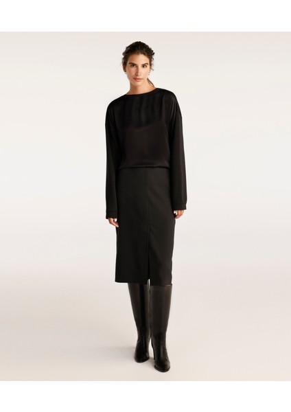 Yırtmaç Detaylı Kalem Etek