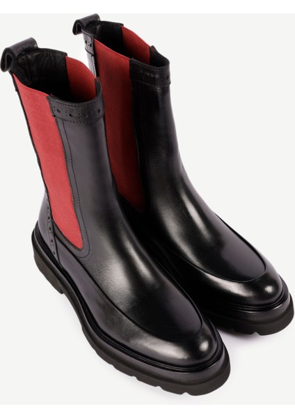 Renkli Lastikli Deri Bot