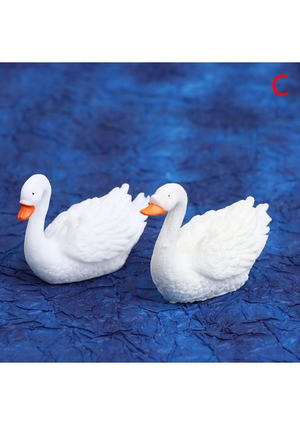 2 Adet Mini Kaz Modeli Peri Bahçe Süsleri Dıy Mikro Peyzaj Ev Dekorasyon Cologo (Yurt Dışından)