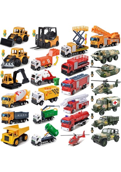 Alaşım Geri Çekin Araba Mühendislik Araba Modeli Çöp Kamyonu Damperli Kamyon Buldozer Karıştırma Askeri Takım Elbise Çocuk Oyuncakları M20 (Yurt Dışından) modelleri