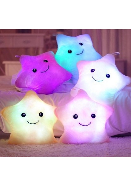 Pinshang Aydınlık Yastık Peluş Bebek Renkli Yıldız Parlayan Yumuşak Dolması Peluş Yastık Çocuklar Için Hediyeler (Yurt Dışından) modelleri