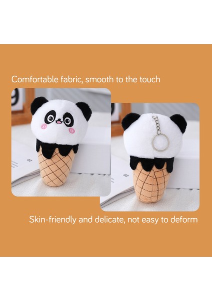 Karikatür Kawaii Süt Çay Dondurma Küçük Panda Peluş Bebek Anahtarlık Kolye Yaratıcı Sevimli Dondurma Panda Peluş Sırt Çantası Kolye (Yurt Dışından) modelleri