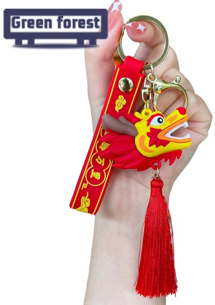 Ejderha Anahtarlık Ejderha Anahtarlık Püskül Şanslı Çin Kafası Asılı Süsleme 3D Silikon Karikatür Yüzük 2024 Yıl Kolye Doğum Günü Yeni Hediye (Yurt Dışından) modelleri